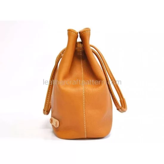 leather bucket bag pattern, leather drawstring bag sewing pattern ...