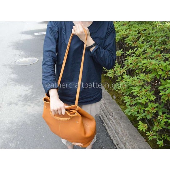 With instruction Leather bucket bag pattern drawstring bag sewing pattern PDF download ACC-31 With instruction Leather bucket bag pattern drawstring bag sewing pattern PDF download ACC-31