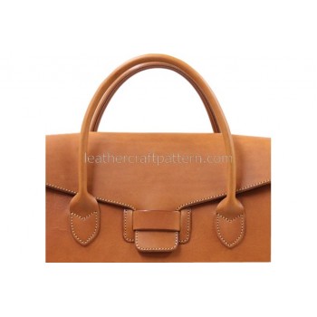 With instruction ACC-34 leather flap tote bag pattern, handbag, dress bag, patterns, PDF instant download, leathercraft patterns