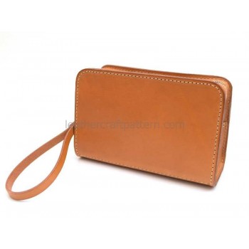 With instruction Leather bag sewing pattern ACC-37 clutch pdf pattern