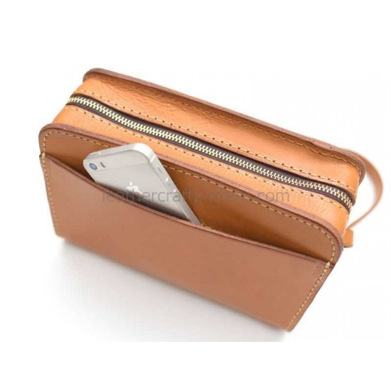 With instruction Leather bag sewing pattern ACC-37 clutch pdf pattern