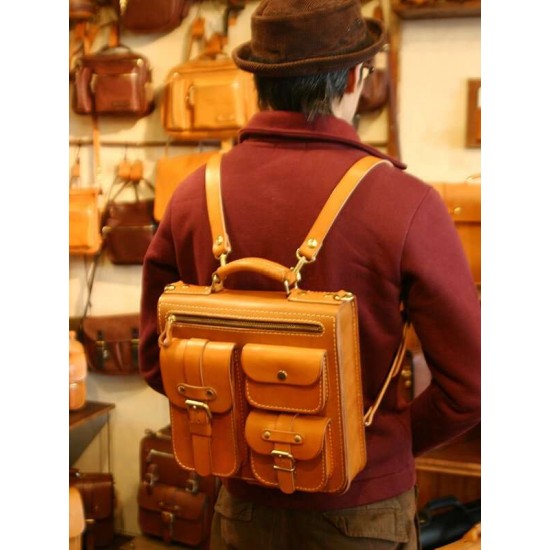 With instruction - 3 ways leather backpack pattern PDF instant download ACC-40
