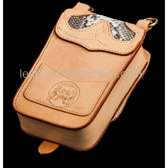 With instruction leather waist bag pattern Locomotive pocket pattern PDF instant download ACC-50