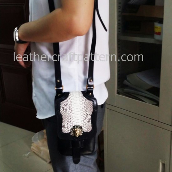 With instruction leather waist bag pattern Locomotive pocket pattern PDF instant download ACC-50