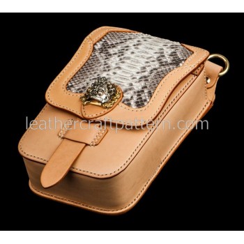 With instruction leather waist bag pattern Locomotive pocket pattern PDF instant download ACC-50