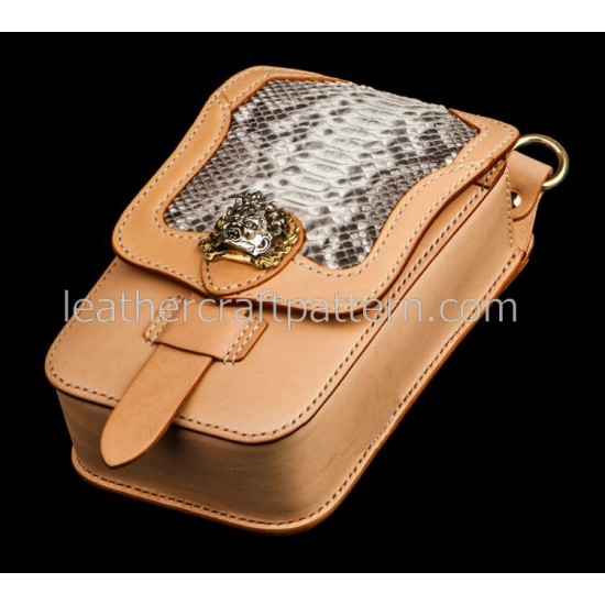 With instruction leather waist bag pattern Locomotive pocket pattern PDF instant download ACC-50