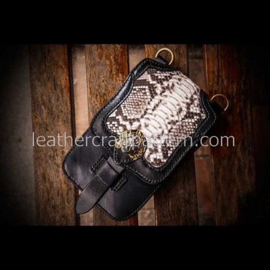 With instruction leather waist bag pattern Locomotive pocket pattern PDF instant download ACC-50