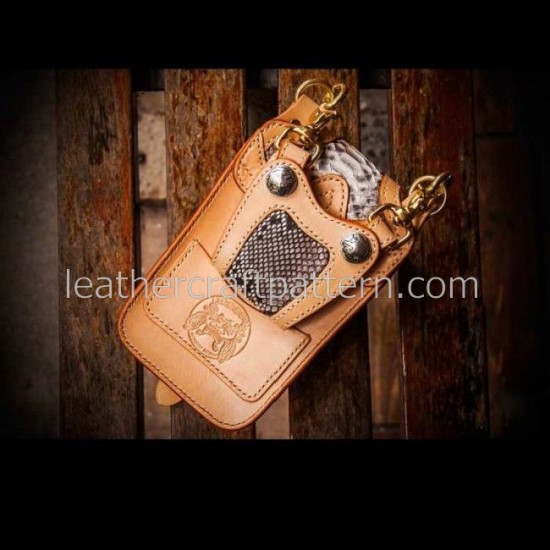 With instruction leather waist bag pattern Locomotive pocket pattern PDF instant download ACC-50
