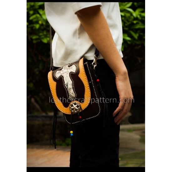 With instruction leather waist bag pattern Locomotive pocket pattern PDF instant download ACC-51