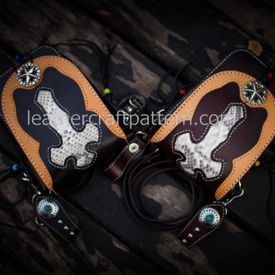With instruction leather waist bag pattern Locomotive pocket pattern PDF instant download ACC-51