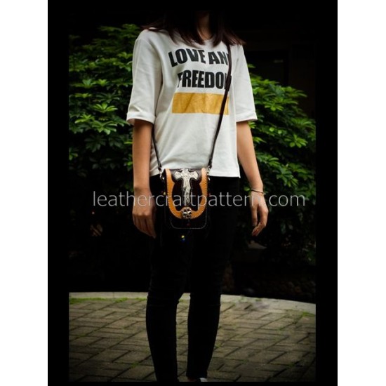 With instruction leather waist bag pattern Locomotive pocket pattern PDF instant download ACC-51