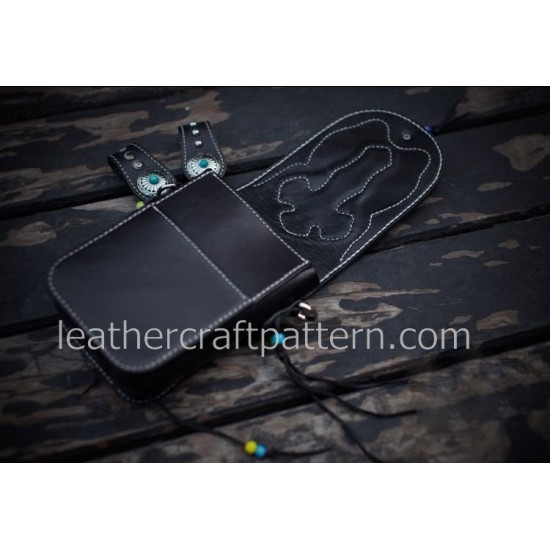 With instruction leather waist bag pattern Locomotive pocket pattern PDF instant download ACC-51