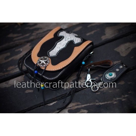 With instruction leather waist bag pattern Locomotive pocket pattern PDF instant download ACC-51