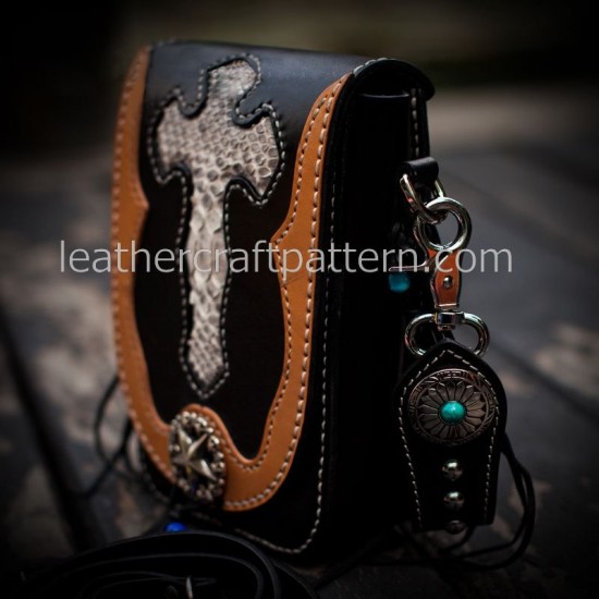 With instruction leather waist bag pattern Locomotive pocket pattern PDF instant download ACC-51