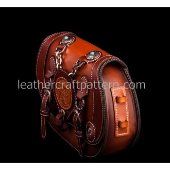 With instruction Leather bag pattern Harley Davidson motorcycle bag PDF instant download ACC-53