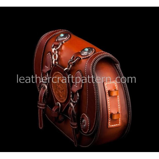 With instruction Leather bag pattern Harley Davidson motorcycle bag PDF instant download ACC-53