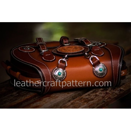 With instruction Leather bag pattern Harley Davidson motorcycle bag PDF instant download ACC-53