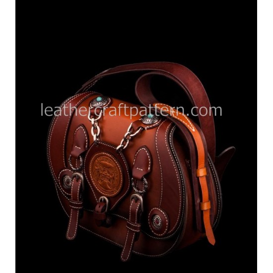 With instruction Leather bag pattern Harley Davidson motorcycle bag PDF instant download ACC-53