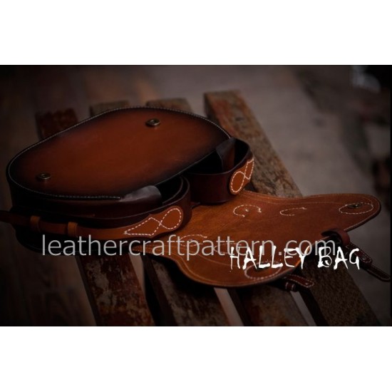 With instruction Leather bag pattern Harley Davidson motorcycle bag PDF instant download ACC-53