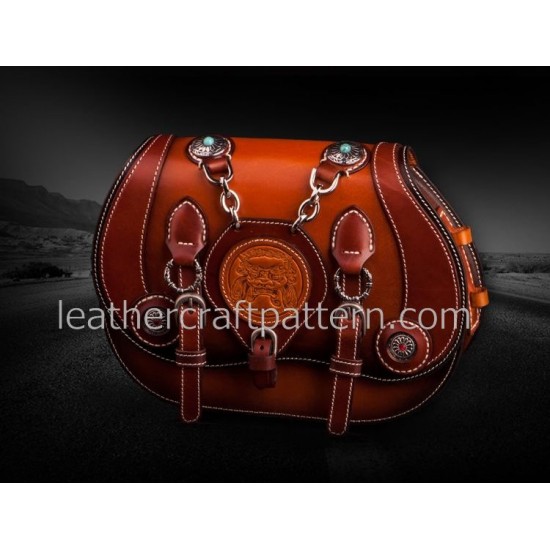 With instruction Leather bag pattern Harley Davidson motorcycle bag PDF instant download ACC-53