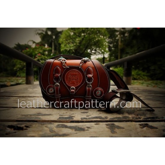With instruction Leather bag pattern Harley Davidson motorcycle bag PDF instant download ACC-53