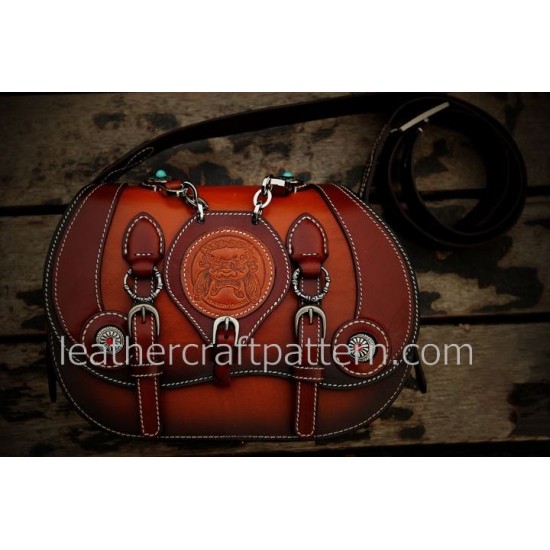 With instruction Leather bag pattern Harley Davidson motorcycle bag PDF instant download ACC-53