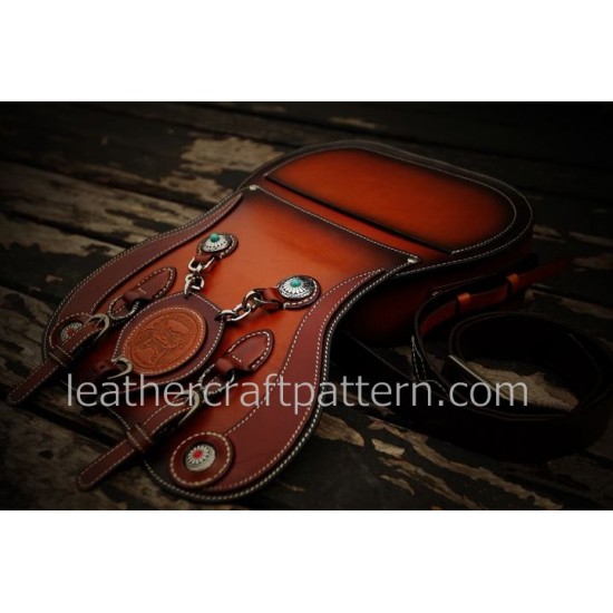 With instruction Leather bag pattern Harley Davidson motorcycle bag PDF instant download ACC-53