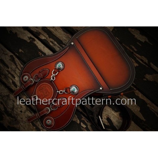 With instruction Leather bag pattern Harley Davidson motorcycle bag PDF instant download ACC-53