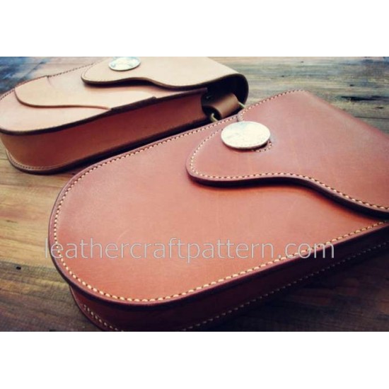 Leather bag patterns ACC-58 waist backpack pocket PDF instant download leathercraft patterns