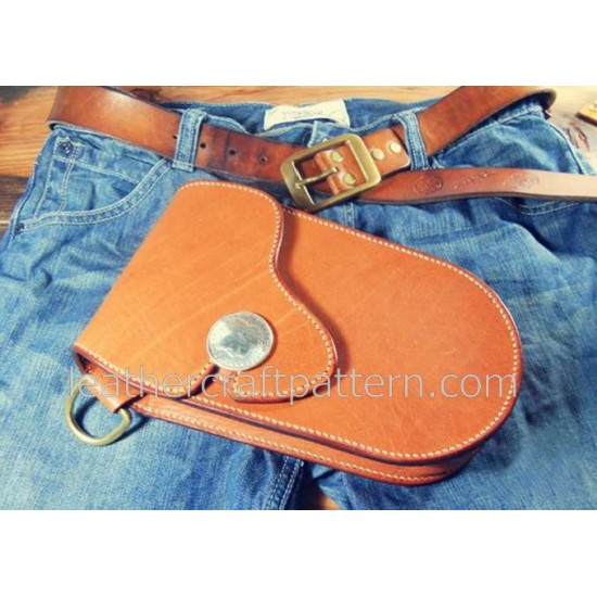 Leather bag patterns ACC-58 waist backpack pocket PDF instant download leathercraft patterns