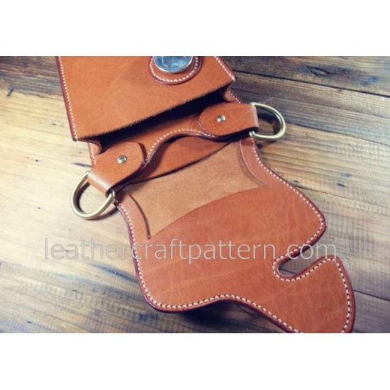 Leather bag patterns ACC-58 waist backpack pocket PDF instant download leathercraft patterns