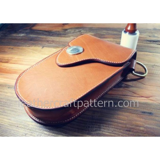 Leather bag patterns ACC-58 waist backpack pocket PDF instant download leathercraft patterns