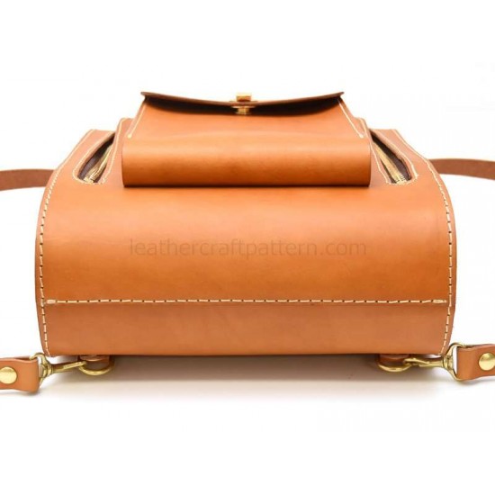 With instruction leather sewing pattern leather backpack pattern PDF instant download ACC-66