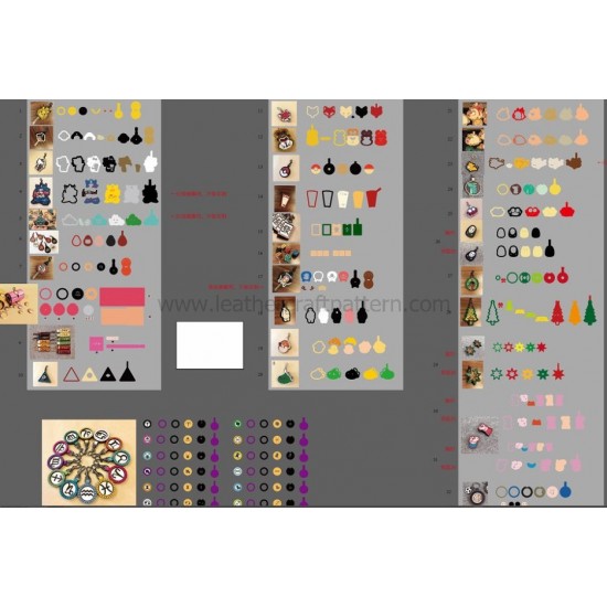 Original design 48 laser cut key fobs pattern