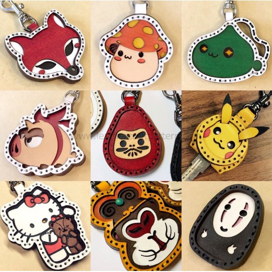 Original design 48 laser cut key fobs pattern