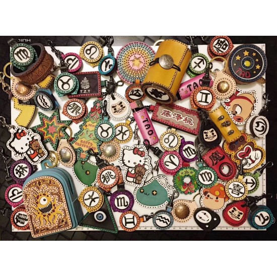 Original design 48 laser cut key fobs pattern
