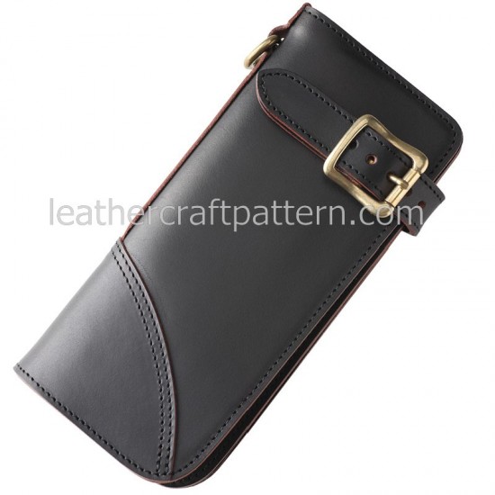 leather wallet pattern, long wallet pattern PDF download, LWP-03, leathercraft pattern hand stitched pattern