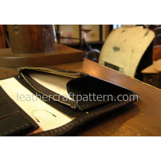 leather patterns long wallet pattern PDF LWP-04 leather craft leather working leather working patterns bag sewing