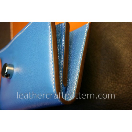 Leather wallet pattern long wallet pattern PDF download, LWP-12,leather purse pattern leathercraft pattern hand stitched pattern