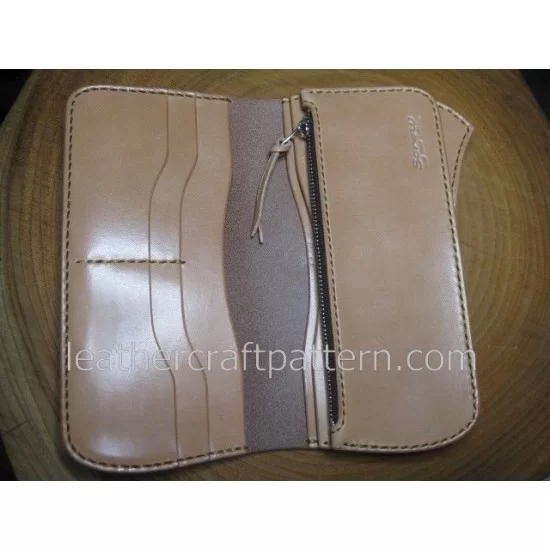 Leather Pattern Leather Clutch Wallet Pattern Zipper Long Wallet Leather  Craft Patterns Leather Templates