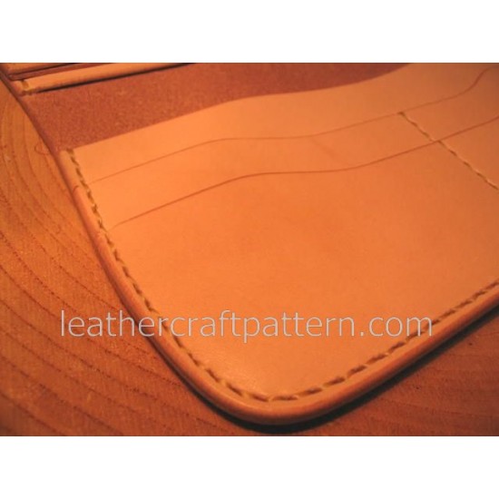 Leather wallet pattern long wallet pattern PDF LWP-15 leather craft leather working leather working patterns bag sewing