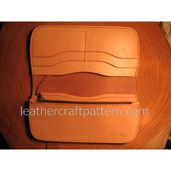 Leather wallet pattern long wallet pattern PDF LWP-15 leather craft leather working leather working patterns bag sewing