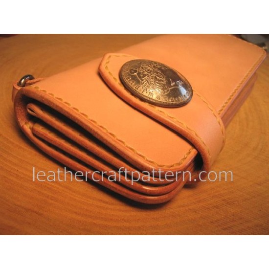 Bag stitch patterns long wallet pattern PDF LWP-16 leather craft leather working leather working patterns bag sewing