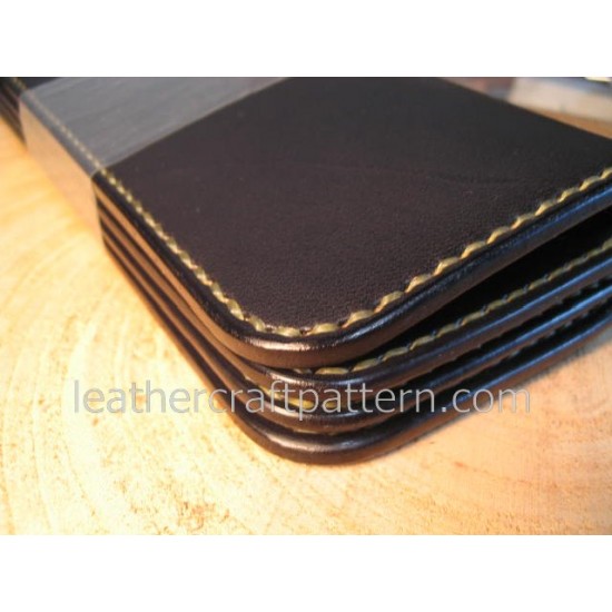 Leater wallet pattern long wallet pattern PDF LWP-17 leather craft leather working leather working patterns bag sewing