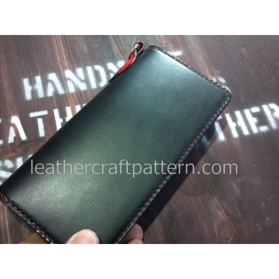 Leather bag pattern long wallet pattern PDF LWP-25 leather craft leather working leather working patterns bag sewing