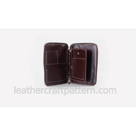 With instruciton reception bag patterns Inclusive package pattern PDF LWP-27 leather craft leather working leather