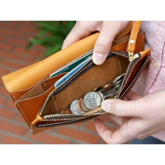 Steel Horse Leather The Cael | Handmade Leather Coin Purse with Zipper