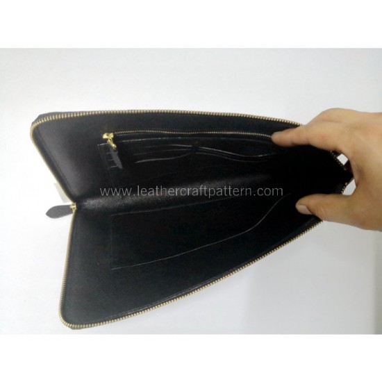 With instruction - Leather clutch pattern PDF instant download LWP-40