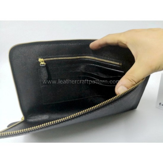 With instruction - Leather clutch pattern PDF instant download LWP-40