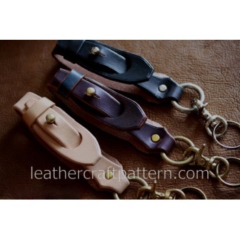 Leather bag pattern, key holder pattern, SLG-08, PDF instant download, leather craft patterns, leather patterns, leather template
